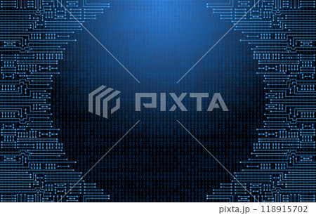 Electronic circuit on binary code background....のイラスト素材 [118915702] - PIXTA