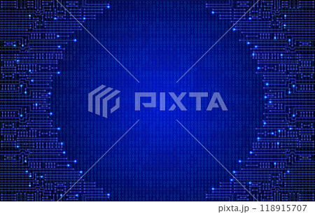 Electronic circuit on binary code background....のイラスト素材 [118915707] - PIXTA