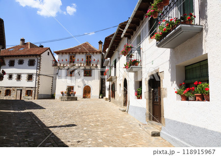 Old town of the beautiful village of Anso, Huesca, Spain Old town of the beautiful village of Anso, Huesca, Spain 118915967