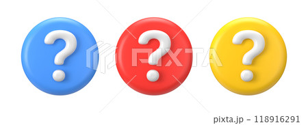 3d bubbles with question. Ask icon marks for faq section. Set of isolated signs for support, advice or survey. 3d bubbles with question. Ask icon marks for faq section. Set of isolated signs for support, advice or survey. 118916291