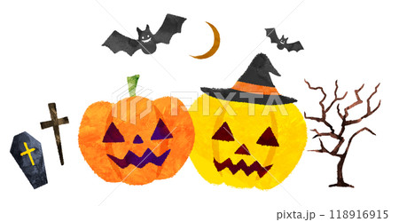 ハロウィンのかぼちゃとお化け ハロウィンのかぼちゃとお化け 118916915