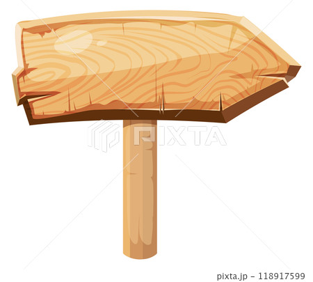 Wooden signpost template. Cartoon arrow. Direction pointer Wooden signpost template. Cartoon arrow. Direction pointer 118917599