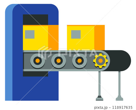 Production line color icon. Conveyor manufacture technology Production line color icon. Conveyor manufacture technology 118917635