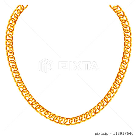 Shiny golden chain pattern. Luxury retro necklace 118917646