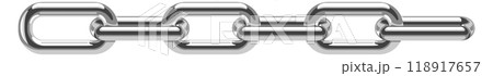 Realistic metal chain. Silver links. Chrome border Realistic metal chain. Silver links. Chrome border 118917657