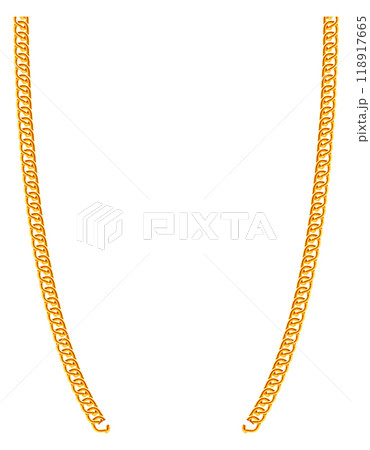 Golden necklace chain. Decorative round metal chain 118917665