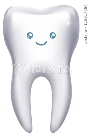 Happy tooth with smiling face. Dentistry mascot 118917667