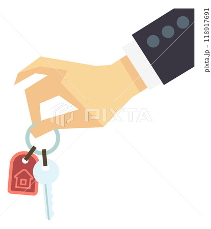House owner icon. Property key in businessman hand House owner icon. Property key in businessman hand 118917691