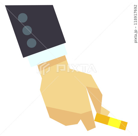 Male hand put golden coin. Banking icon Male hand put golden coin. Banking icon 118917692