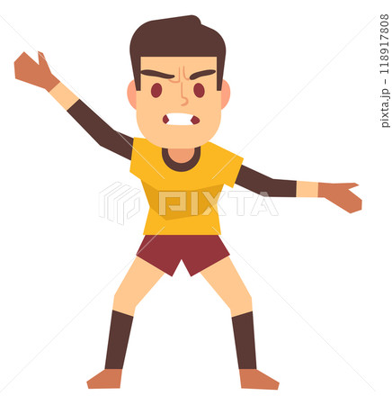 Soccer goalkeeper cartoon character. Football player in uniform 118917808