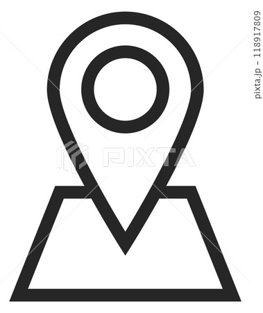 Geo location symbol. Gps point line icon 118917809