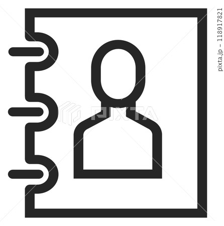 Notebook line icon. Person file folder symbol Notebook line icon. Person file folder symbol 118917821
