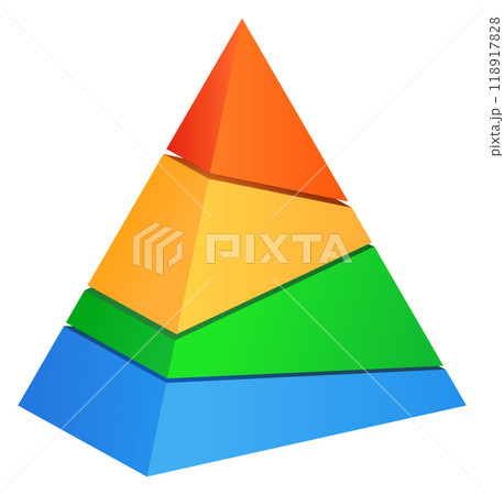 3d pyramid chart. Color layer business diagram 3d pyramid chart. Color layer business diagram 118917828