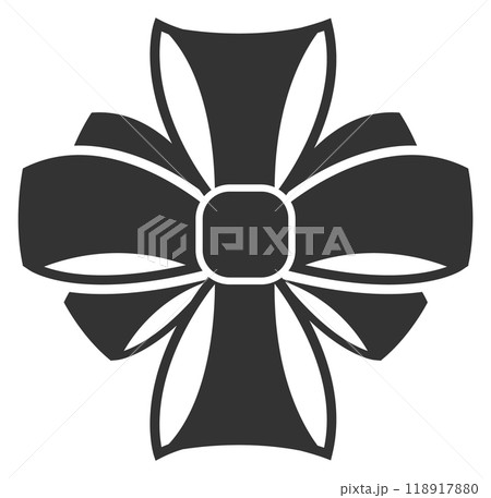 Gift ribbon knot black icon. Decorative bow Gift ribbon knot black icon. Decorative bow 118917880
