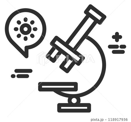 Microscope line icon. Microbiology symbol. Science sign 118917936