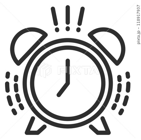Ringing alarm line icon. Clock reminder symbol 118917937