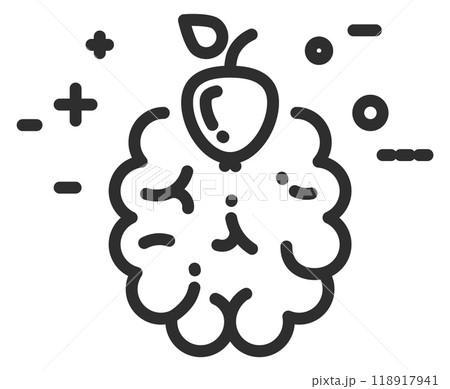 Learning symbol. Brain healthy education line icon 118917941