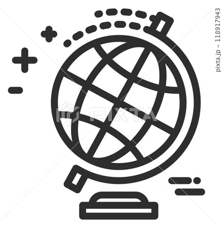 School globe line icon. Geography lesson symbol 118917943