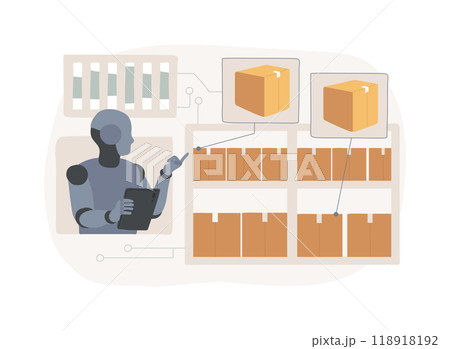 Predictive Inventory Analytics with AI abstract concept vector illustration. Predictive Inventory Analytics with AI abstract concept vector illustration. 118918192