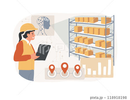 AI-Driven Inventory Automation abstract concept vector illustration. AI-Driven Inventory Automation abstract concept vector illustration. 118918198