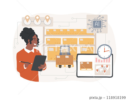 Real-Time Supply Chain Visibility with AI abstract concept vector illustration. Real-Time Supply Chain Visibility with AI abstract concept vector illustration. 118918199