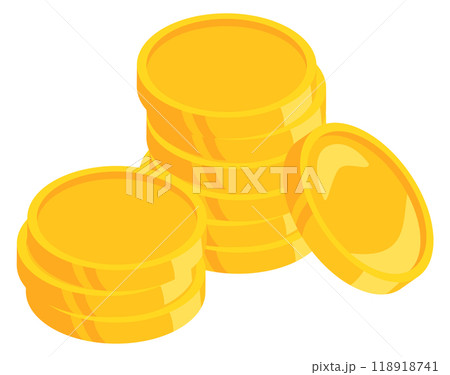 Golden coins stack cartoon icon. Wealth symbol Golden coins stack cartoon icon. Wealth symbol 118918741