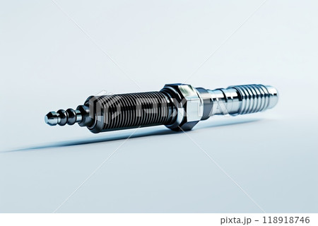 Precision in Motion - Minimalist Stylized Spark Plug Symbolizing Formula 1 Power 118918746