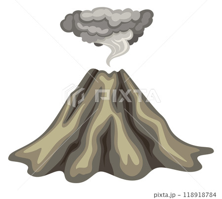 Mountain volcanic smoke effect. Geologic disaster danger Mountain volcanic smoke effect. Geologic disaster danger 118918784