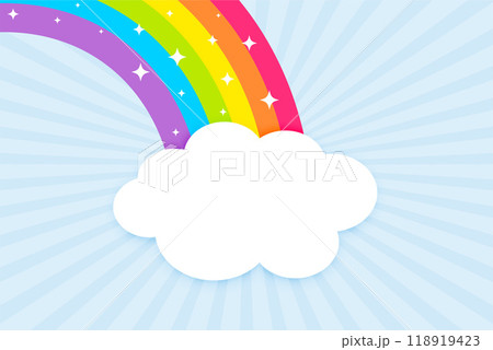 rainbow with sparkles and clouds rainbow with sparkles and clouds 118919423