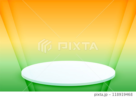 3d podium with indian flag colors background 3d podium with indian flag colors background 118919468
