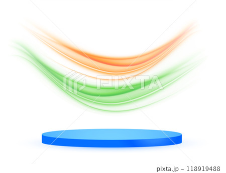 3d podium platform with indian flag theme background for republic day 118919488