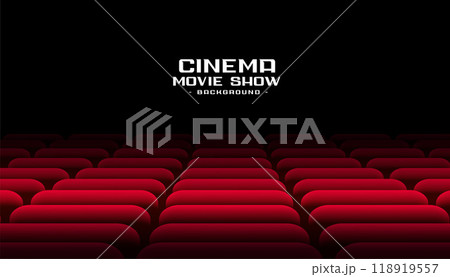 cinema theater stage with rows of red seats cinema theater stage with rows of red seats 118919557