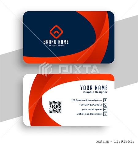 Abstract blue and red modern business card template 118919615