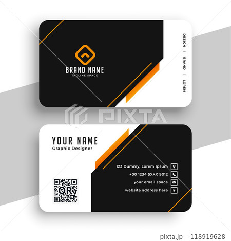 Black and yellow corporate business card template Black and yellow corporate business card template 118919628