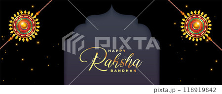 indian festival raksha bandhan celebration template with rakhi design 118919842