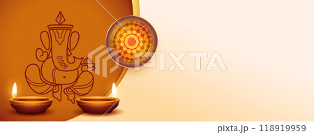 happy ganesh chaturthi festival background with text space 118919959