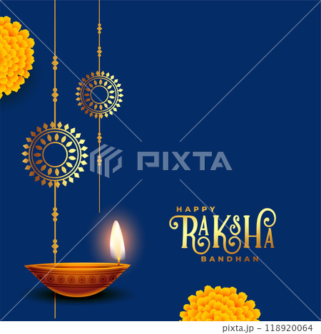 elegant raksha bandhan festival wishes card in blue background elegant raksha bandhan festival wishes card in blue background 118920064