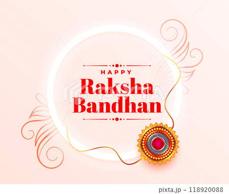 beautiful raksha bandhan greeting card with rakhi design 118920088