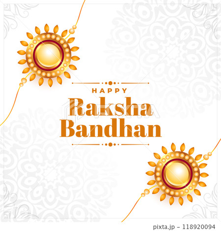 flat happy raksha bandhan festival background with rakhi design 118920094