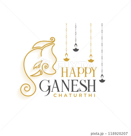 stylish lord ganesha design for ganesh chaturthi wishes card banner 118920207