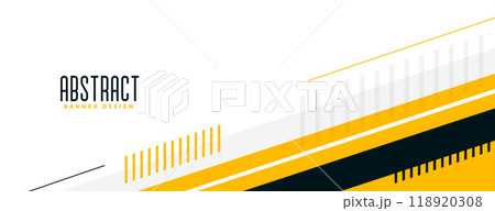 abstract yellow white memphis style wide banner design 118920308