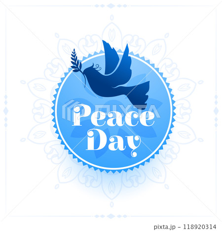 flat peace day background with dove and olive design vector illustration 118920314