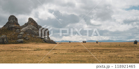 Traveling through the peruvian andes. Motorized in rock park in Huallay, Pasco, Peru 118921465