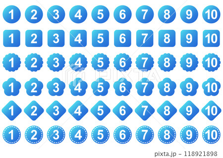 数字アイコンセット ランキング ベクター 青 数字アイコンセット ランキング ベクター 青 118921898