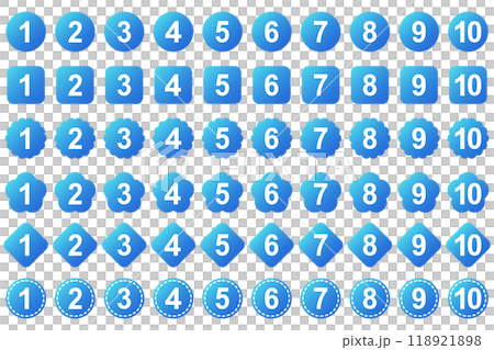 数字アイコンセット ランキング ベクター 青 数字アイコンセット ランキング ベクター 青 118921898