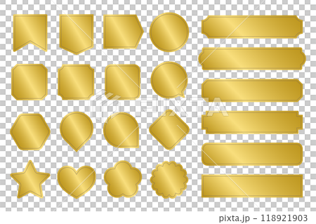 Luxurious label sticker set, gold, glitter 118921903