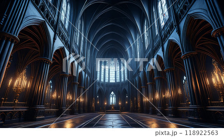 ライトアップされた世界一美しい大聖堂のステンドグラス 118922563