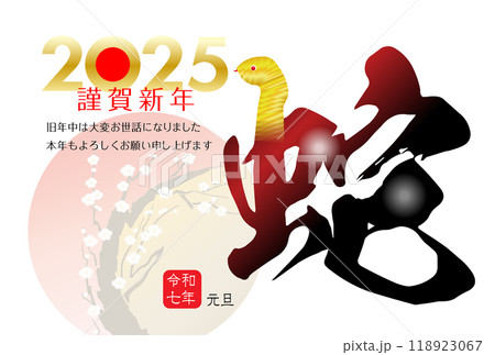 巳年の年賀状素材 2025 118923067