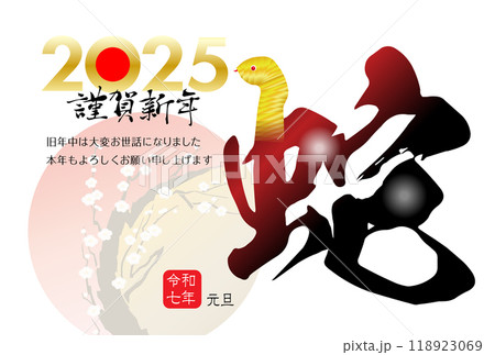 巳年の年賀状素材 2025 巳年の年賀状素材 2025 118923069