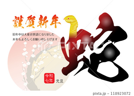 巳年の年賀状素材 2025 118923072